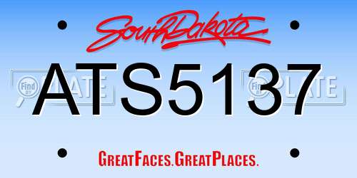 ATS5137 South Dakota License Plate