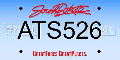 ATS526 South Dakota License Plate