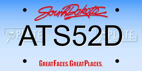 ATS52D South Dakota License Plate