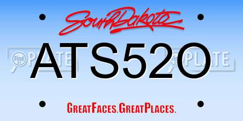 ATS52O South Dakota License Plate