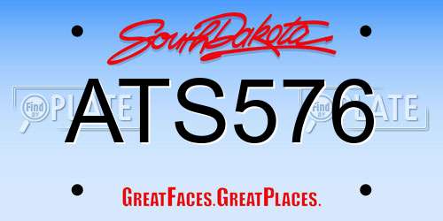 ATS576 South Dakota License Plate