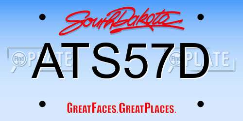 ATS57D South Dakota License Plate