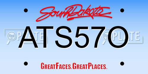 ATS57O South Dakota License Plate