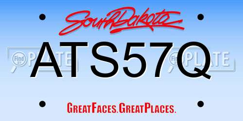ATS57Q South Dakota License Plate