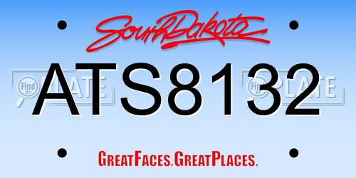 ATS8132 South Dakota License Plate