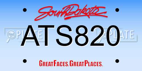 ATS820 South Dakota License Plate