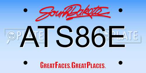 ATS86E South Dakota License Plate