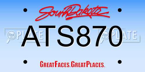 ATS870 South Dakota License Plate