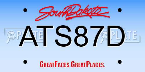 ATS87D South Dakota License Plate