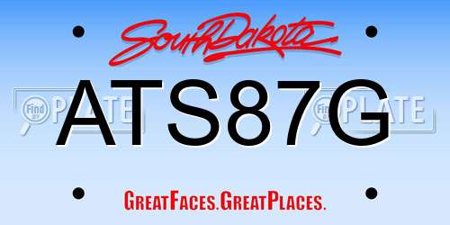ATS87G South Dakota License Plate