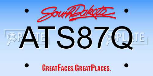ATS87Q South Dakota License Plate