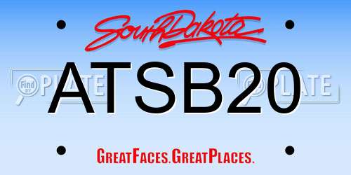 ATSB20 South Dakota License Plate