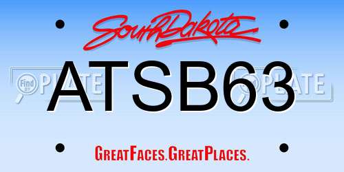 ATSB63 South Dakota License Plate