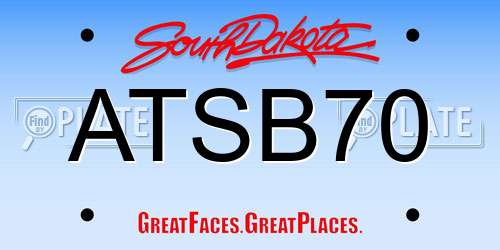 ATSB70 South Dakota License Plate