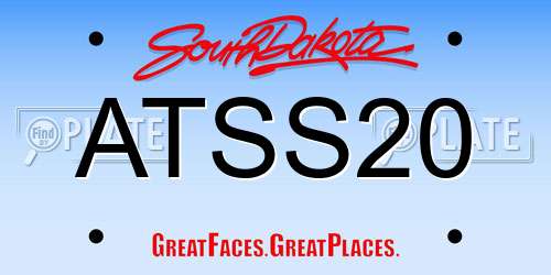 ATSS20 South Dakota License Plate