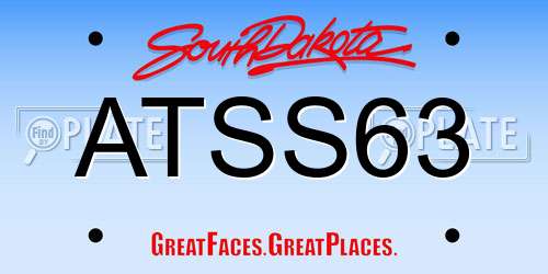 ATSS63 South Dakota License Plate