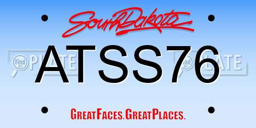 ATSS76 South Dakota License Plate