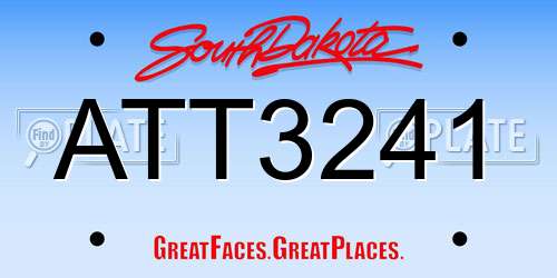 ATT3241 South Dakota License Plate