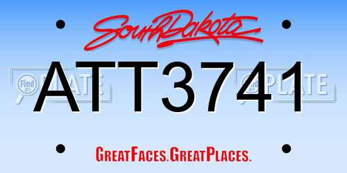 ATT3741 South Dakota License Plate