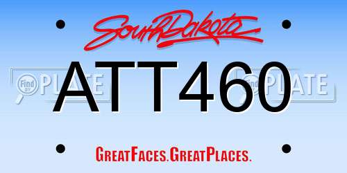 ATT460 South Dakota License Plate