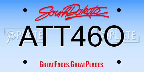 ATT46O South Dakota License Plate