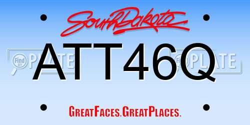 ATT46Q South Dakota License Plate