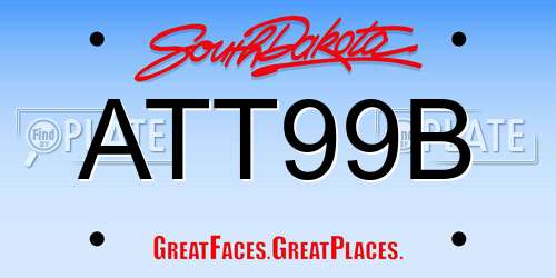 ATT99B South Dakota License Plate