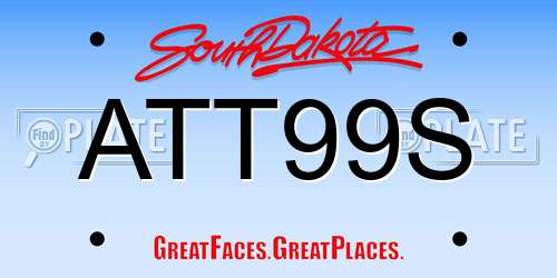 ATT99S South Dakota License Plate
