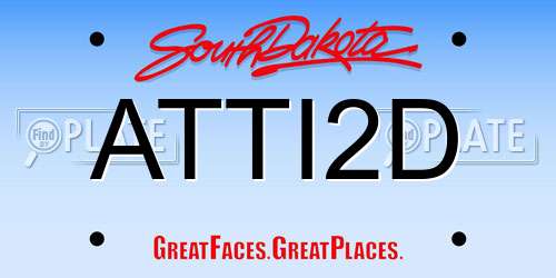 ATTI2D South Dakota License Plate