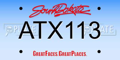 ATX113 South Dakota License Plate