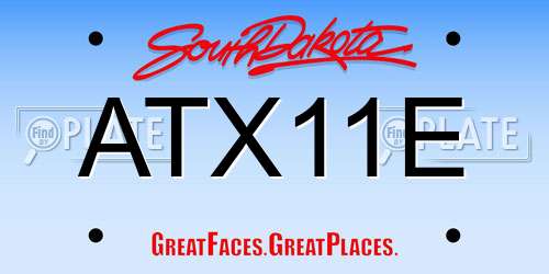 ATX11E South Dakota License Plate
