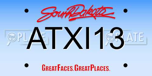 ATXI13 South Dakota License Plate