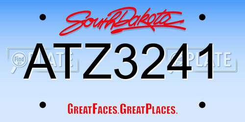 ATZ3241 South Dakota License Plate