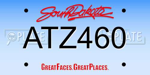ATZ460 South Dakota License Plate