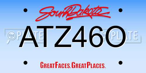ATZ46O South Dakota License Plate