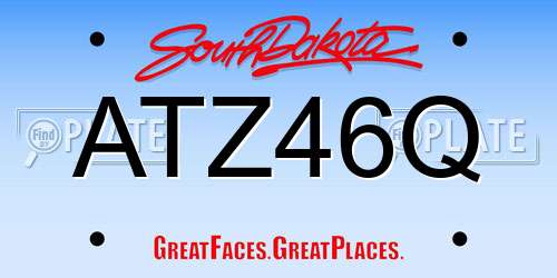 ATZ46Q South Dakota License Plate