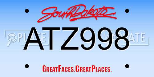 ATZ998 South Dakota License Plate