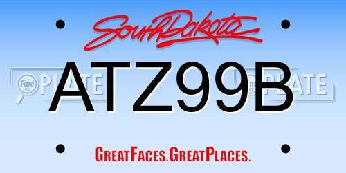 ATZ99B South Dakota License Plate