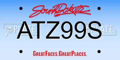 ATZ99S South Dakota License Plate