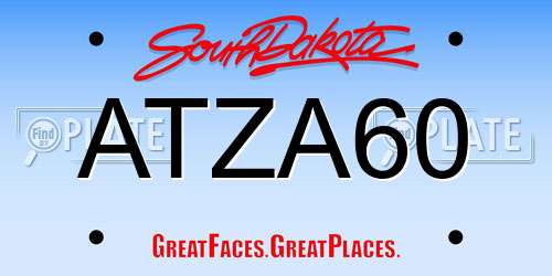 ATZA60 South Dakota License Plate