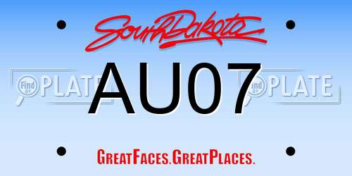 AU07 South Dakota License Plate