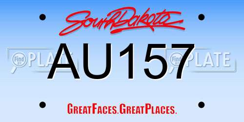 AU157 South Dakota License Plate