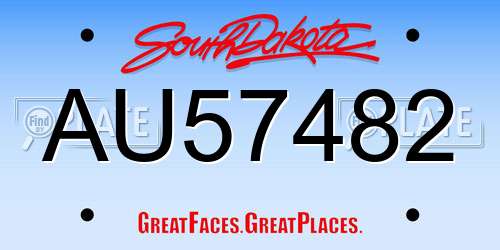 AU57482 South Dakota License Plate