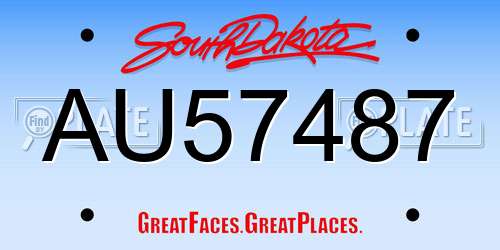 AU57487 South Dakota License Plate