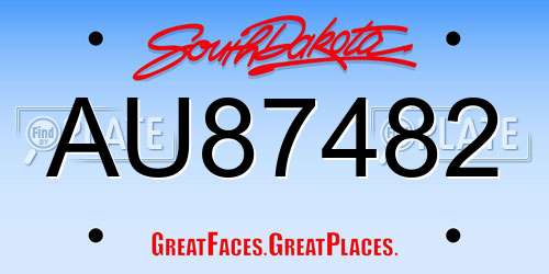 AU87482 South Dakota License Plate