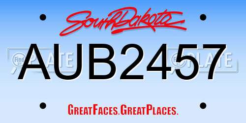 AUB2457 South Dakota License Plate