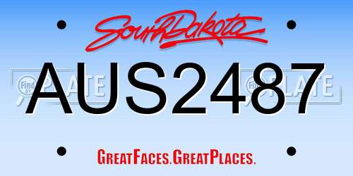 AUS2487 South Dakota License Plate