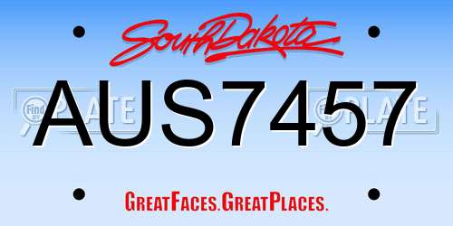 AUS7457 South Dakota License Plate