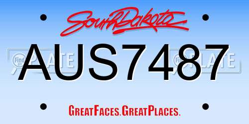 AUS7487 South Dakota License Plate