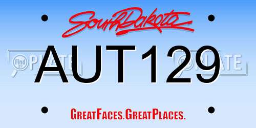 AUT129 South Dakota License Plate